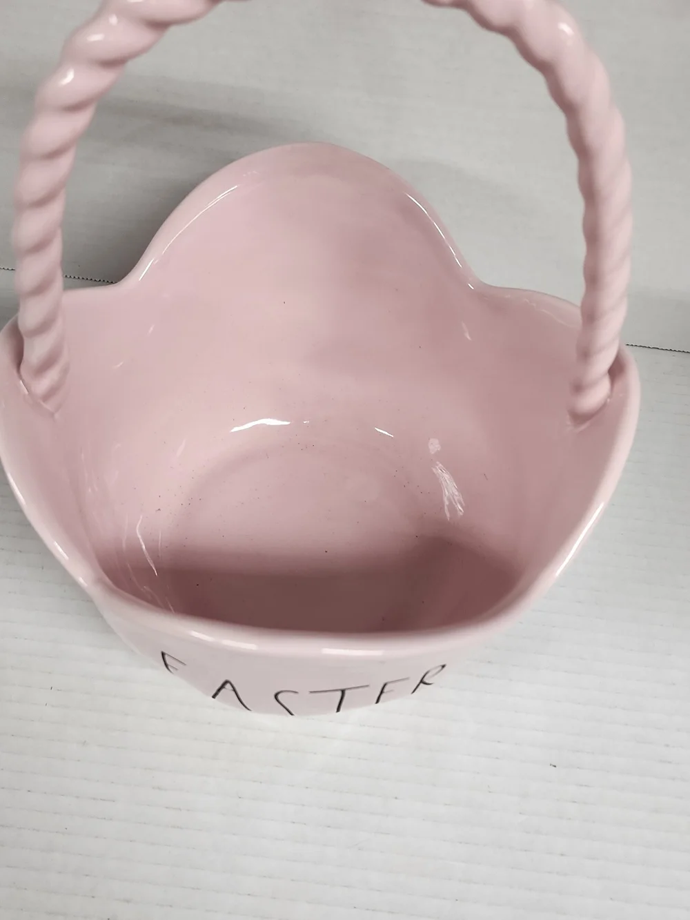 Rae Dunn Pink Easter Ceramic Basket